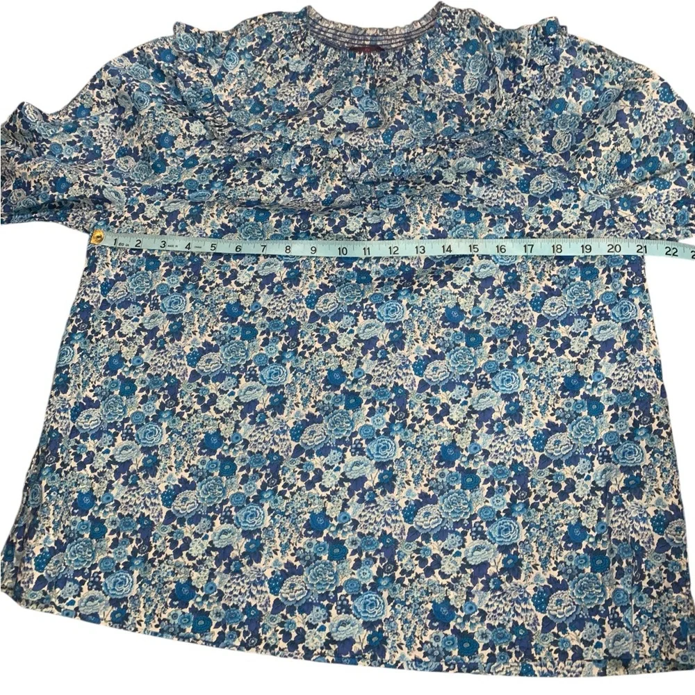 Smocked popover top in Liberty® Elysian Day floral size small